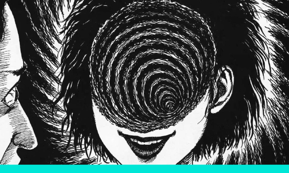 anime character with spiral face