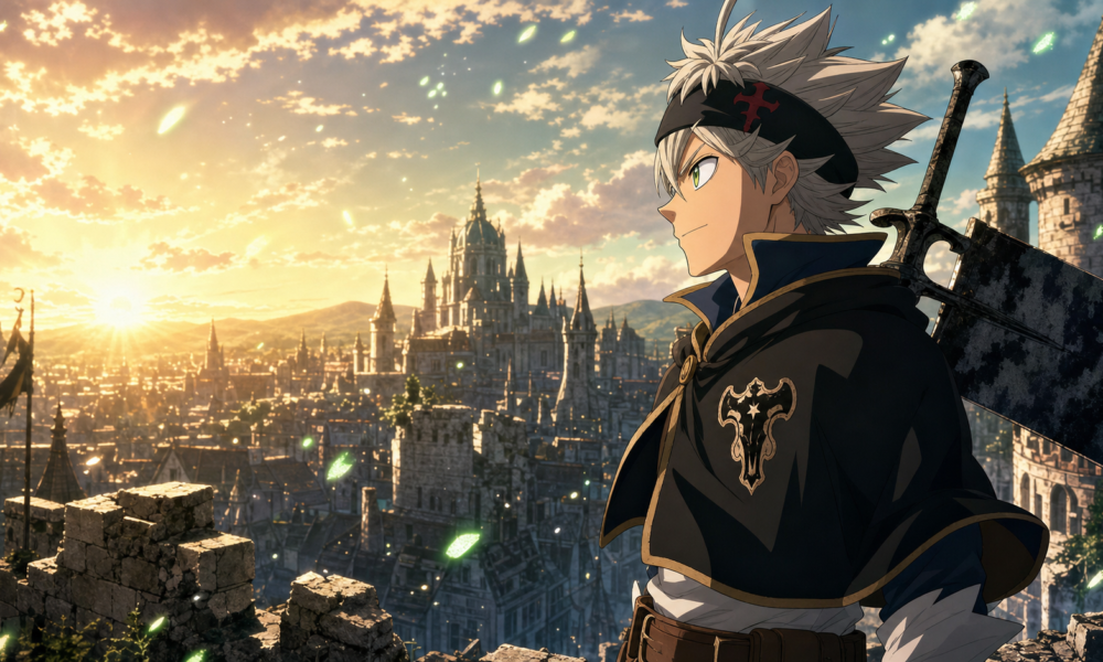 Asta overlooking the Clover Kingdom for the Black Clover Volume 38 finale