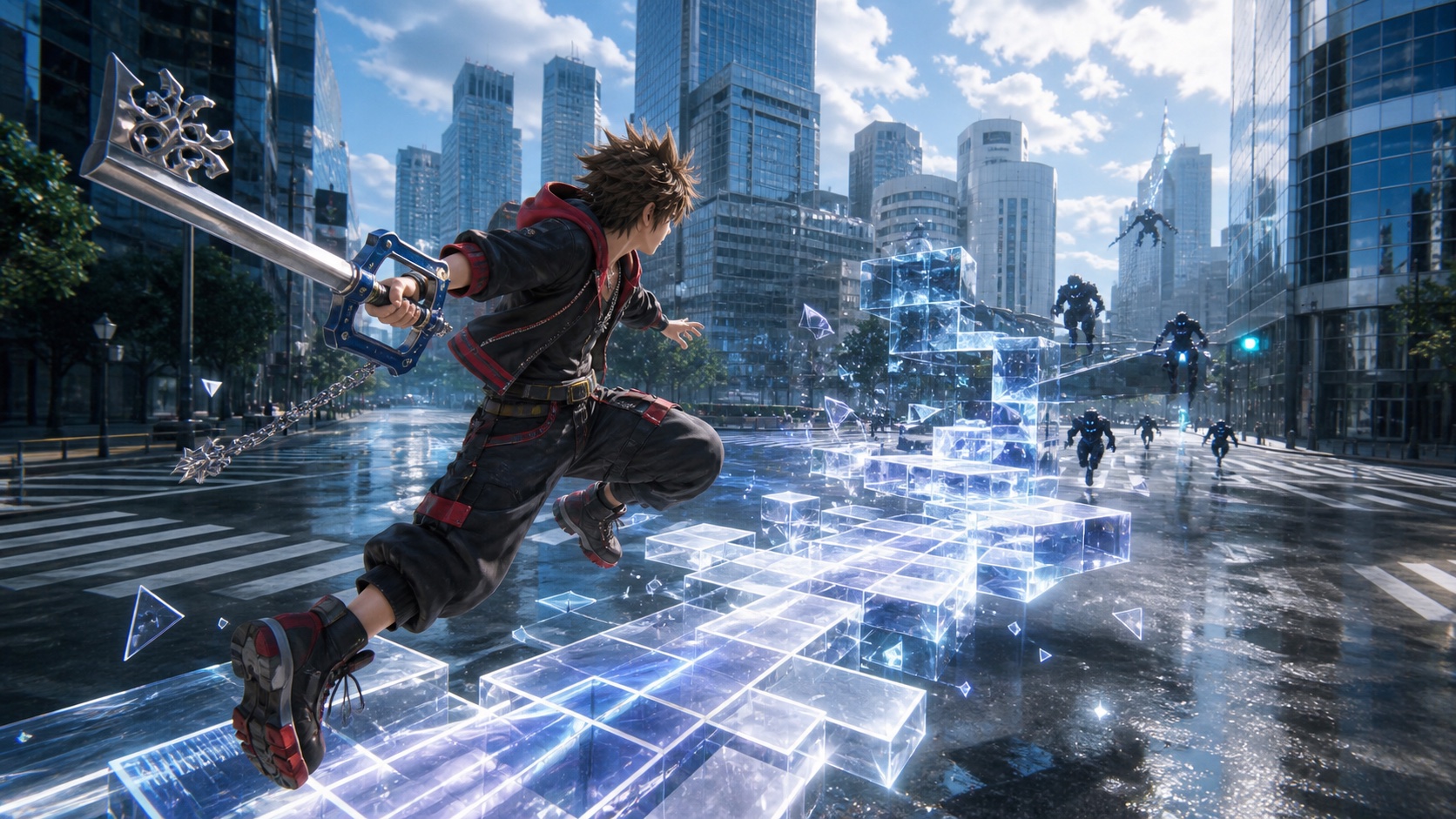 Kingdom Hearts 4 release date guide artwork showing the Build mechanic in Quadratum