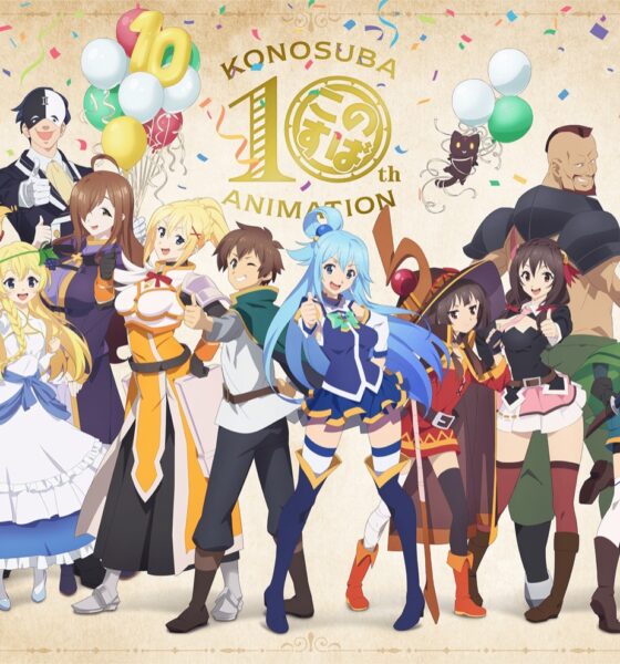 Kazuma, Aqua, Megumin, Darkness and other KONOSUBA characters celebrate the anime anniversary