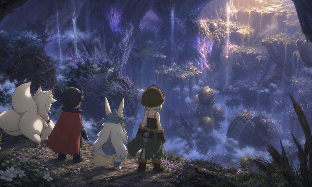 Riko, Reg, Nanachi and Faputa overlooking the Seventh Layer in Made in Abyss