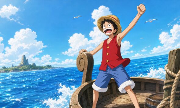Luffy begins his East Blue voyage in an editorial illustration for THE ONE PIECE